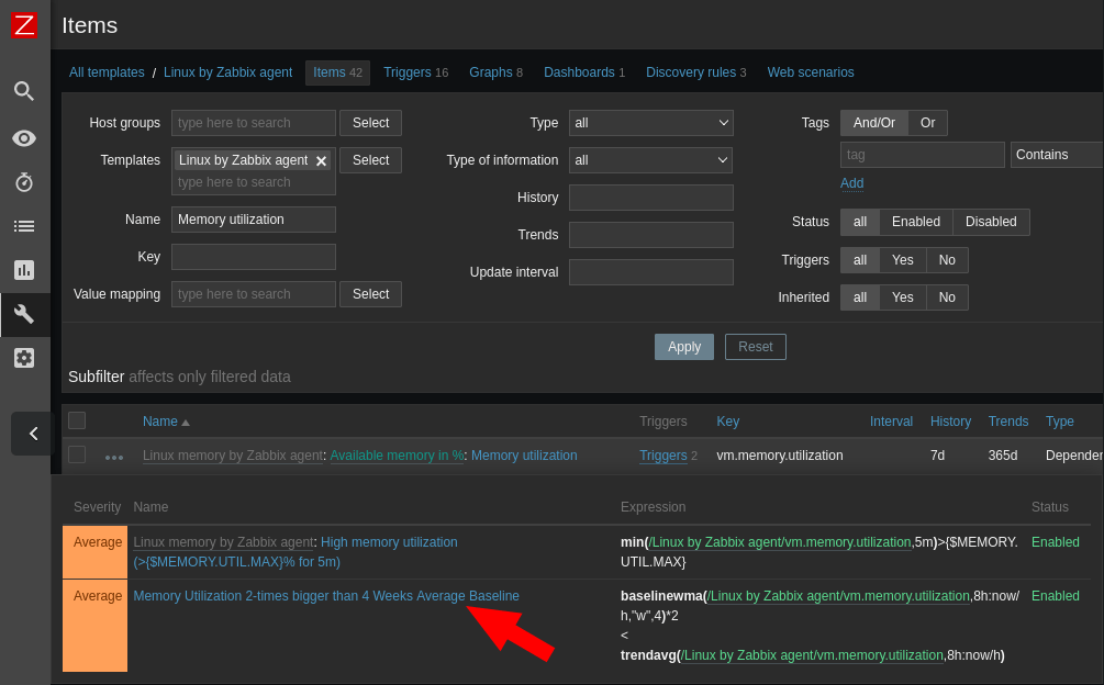 Zabbix v6 Creating triggers for Baseline monitoring and Anomaly