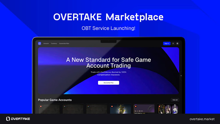 Blockchain P2P Game Asset ‘Overtake Marketplace’ Open-Beta Service Launch Blockchain P2P Game Asset ‘Overtake Marketplace’ Open-Beta Service Launch