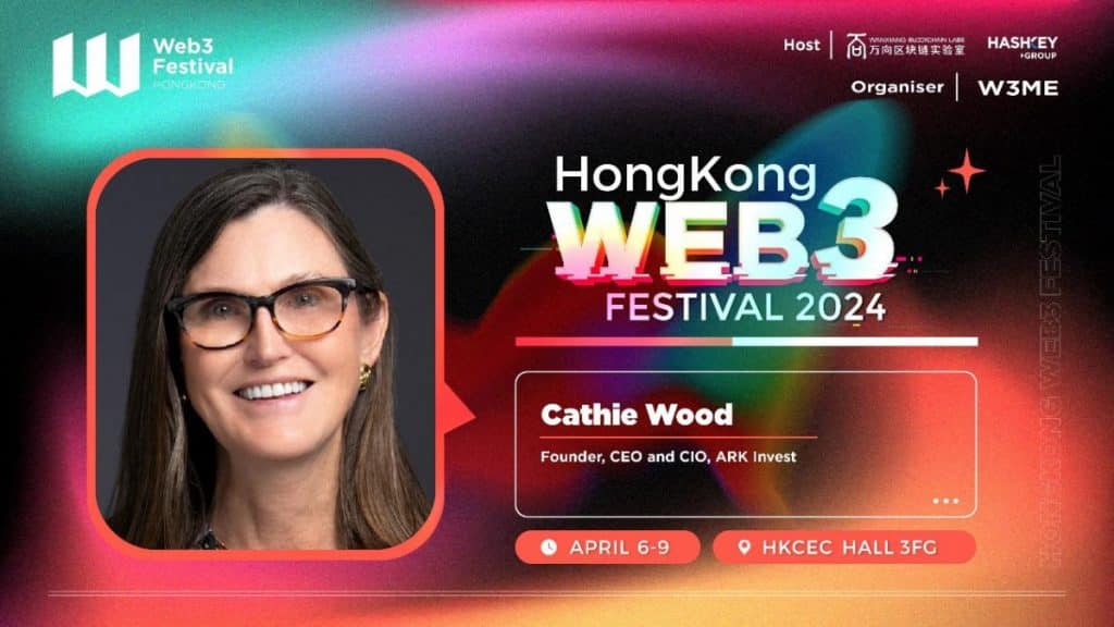 ARK Invest CEO Cathie Wood to Attend Hong Kong 3 Festival 2024