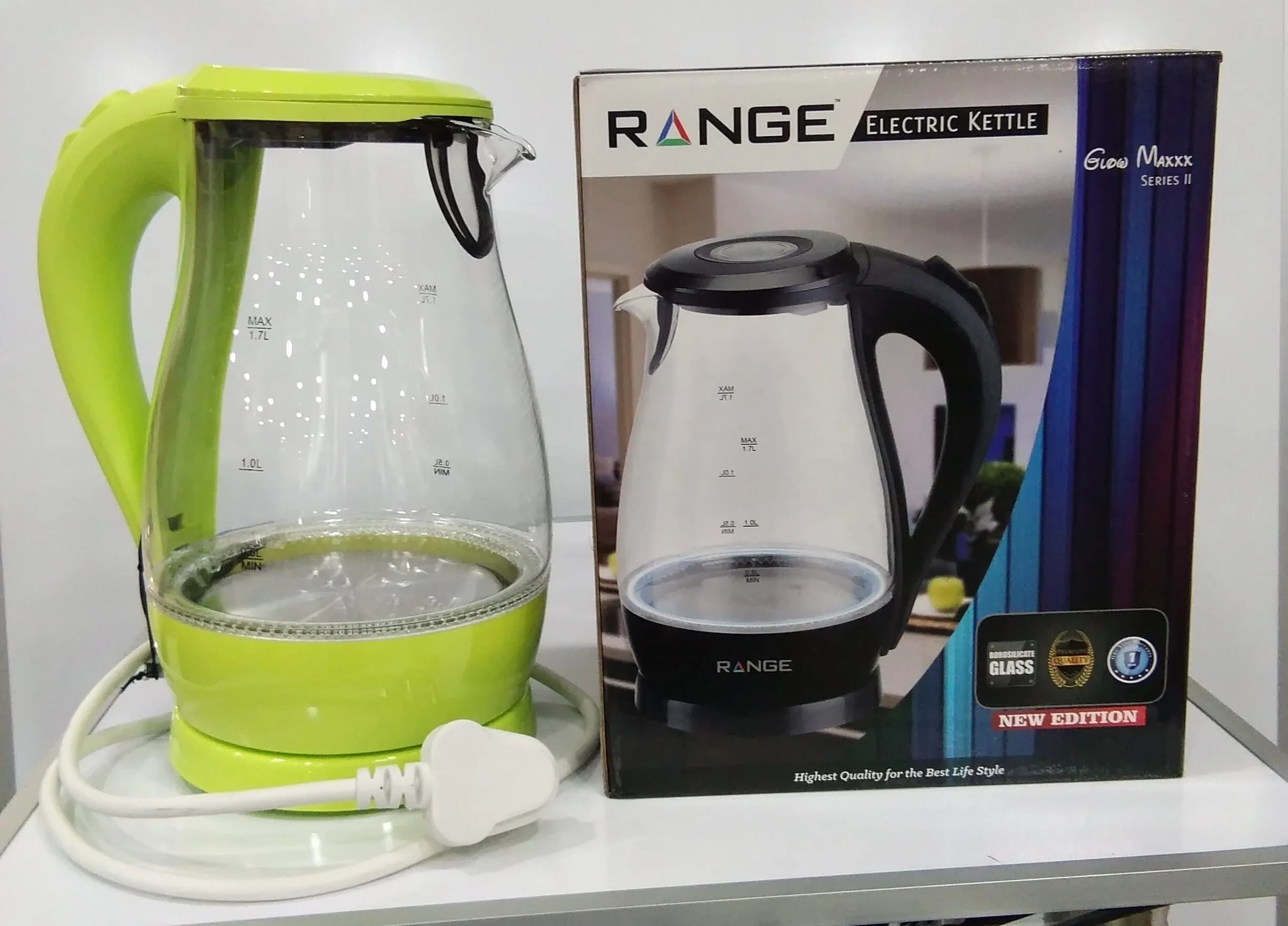 RANGE Electric Jug Kettle 1.7L (Glow Maxxx Serious II) All kinds of