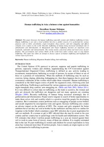 The following topics are before the general assembly second committee: Human trafficking in Asia: a heinous crime against humanities - Munich Personal RePEc Archive