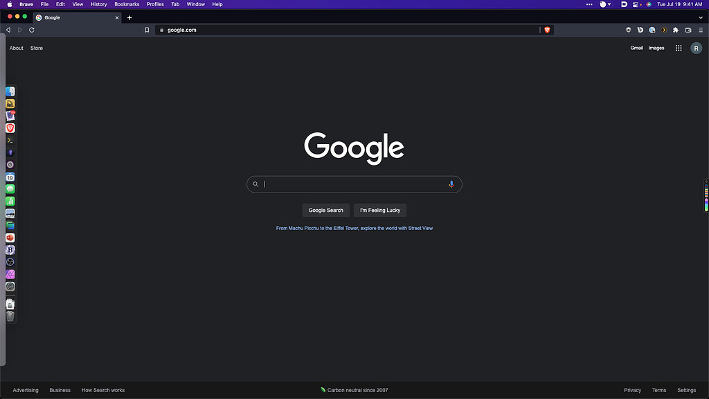 Weird grey bar on the left / right of Mac screen when dragging to the