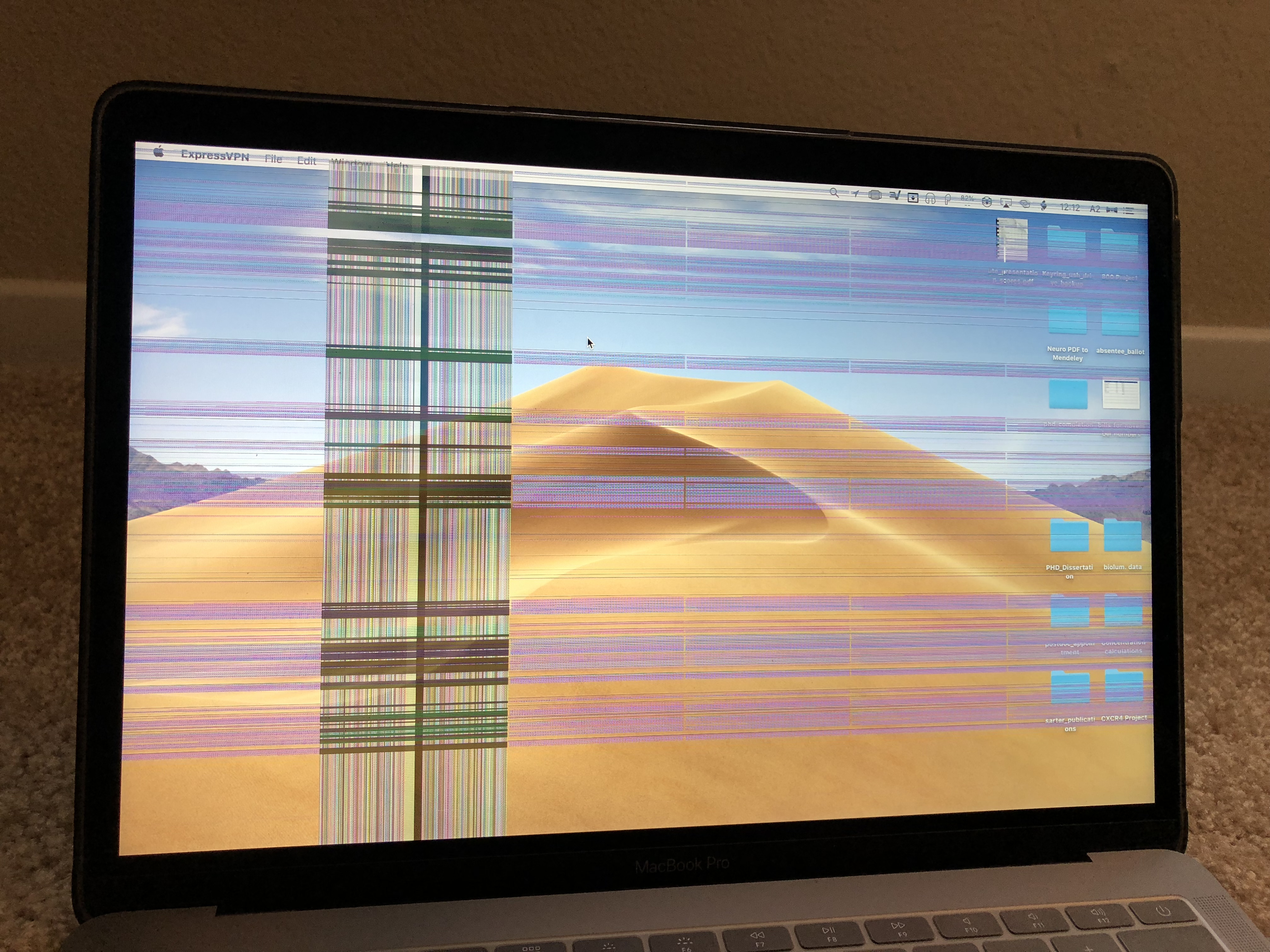 We got a MacBook down, be advised, a MacBook is down (display issues