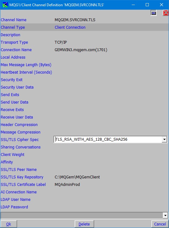 MO71 Location Dialog Client Channel MQGem Software