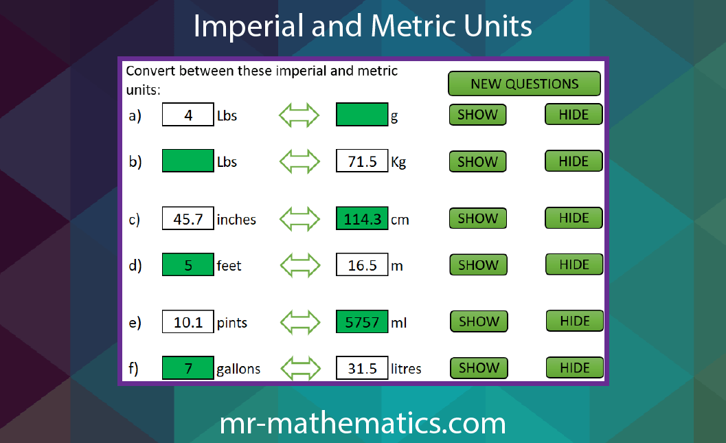 Imperial and Metric Units