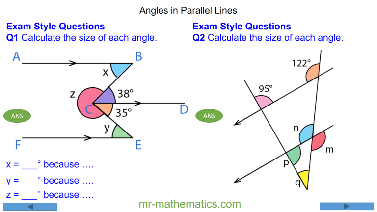 Revising Angles in Parallel Lines