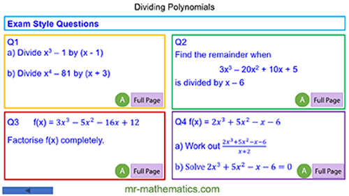 Dividing Polynomials