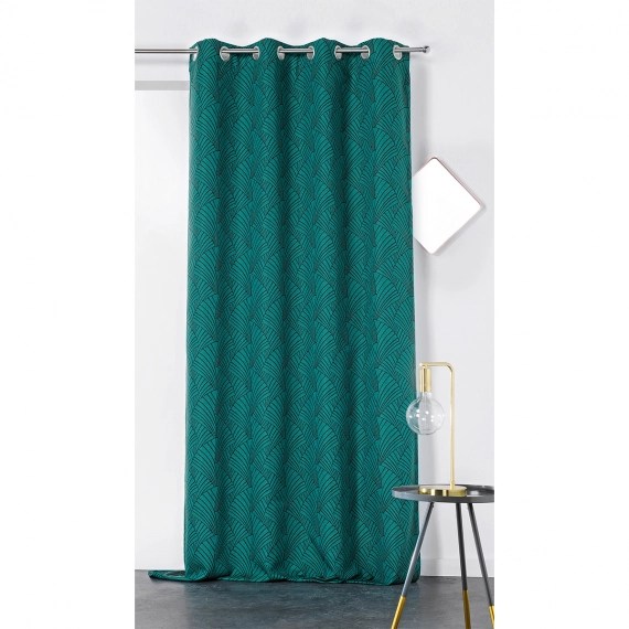 Achat Rideau d'ameublement imprimé art déco polyester vert