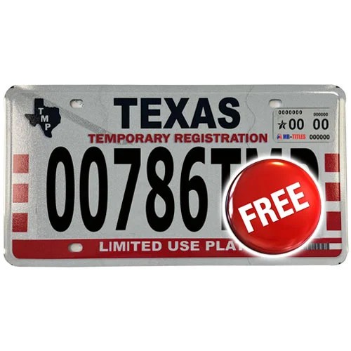 Temporary 30 Days Plate Texas Fast Vehicle Permit
