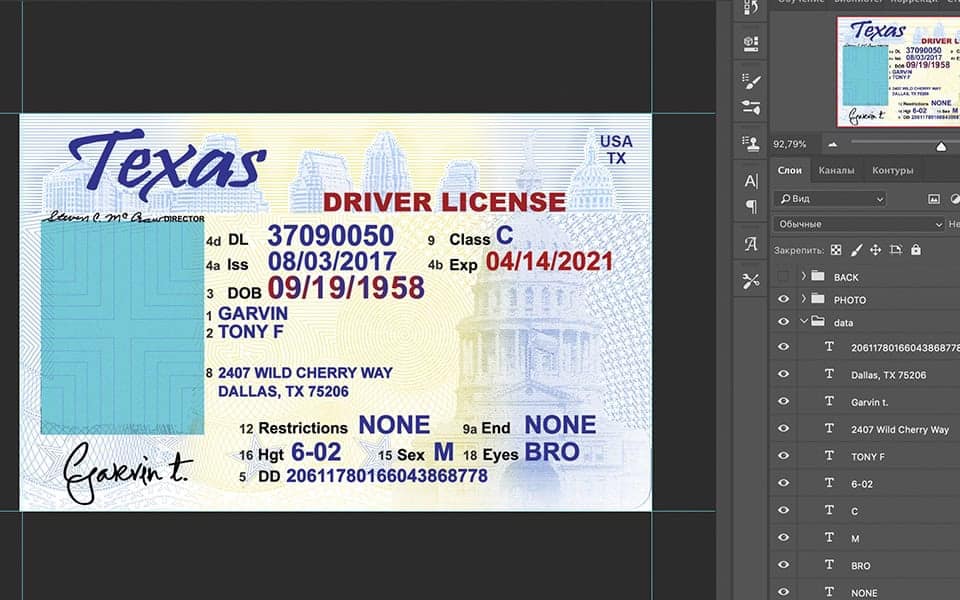 Texas driver license Psd Template Mr Verify