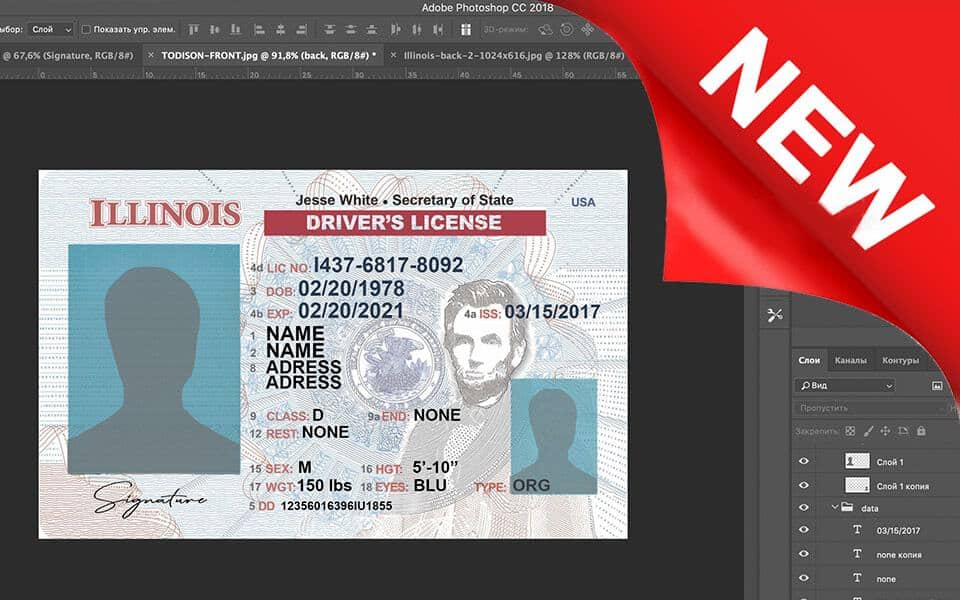 Illinois Driver License Psd Template New Mr. Verify
