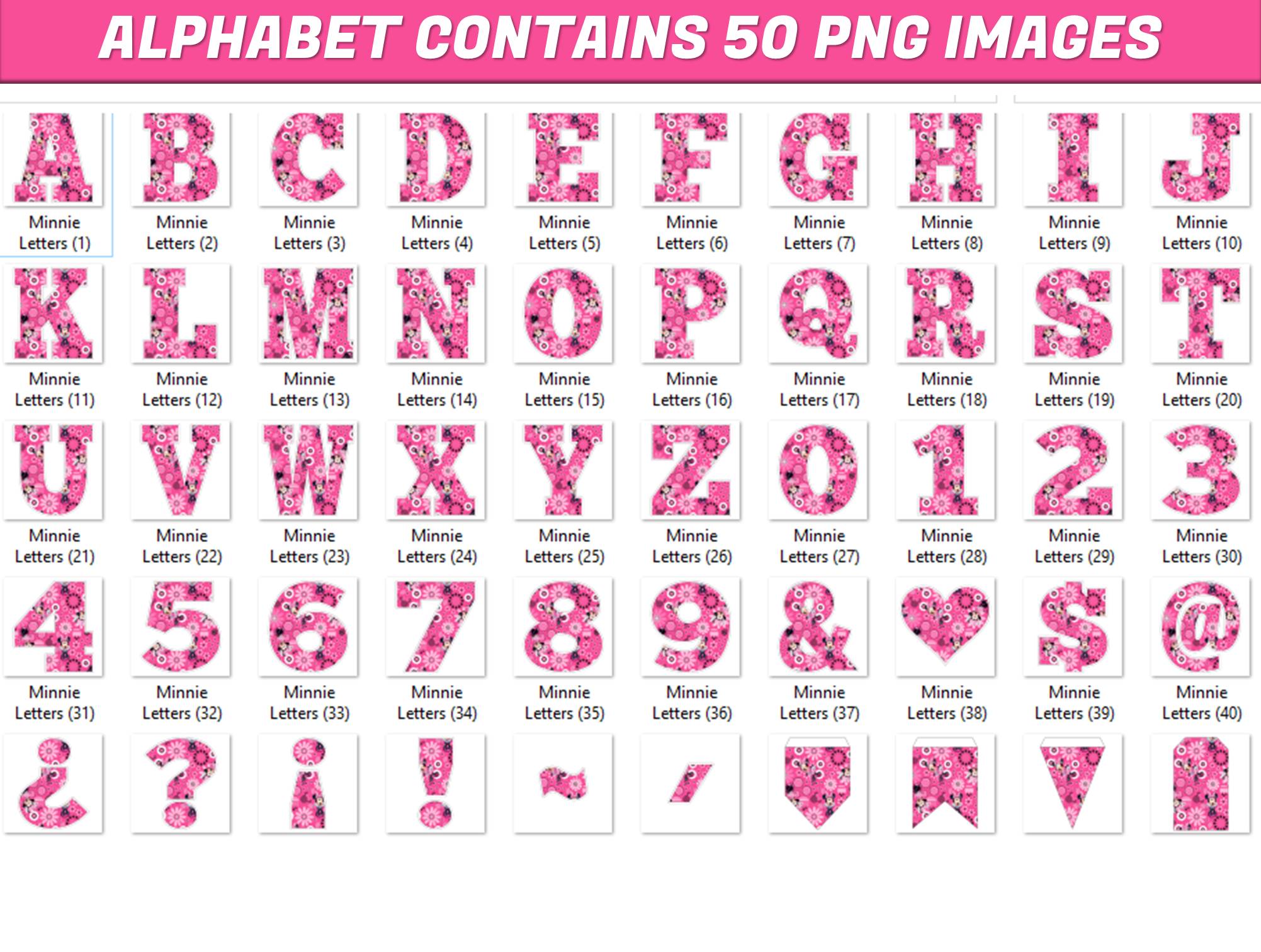Minnie Mouse Alphabet Letters png MR ALPHABETS