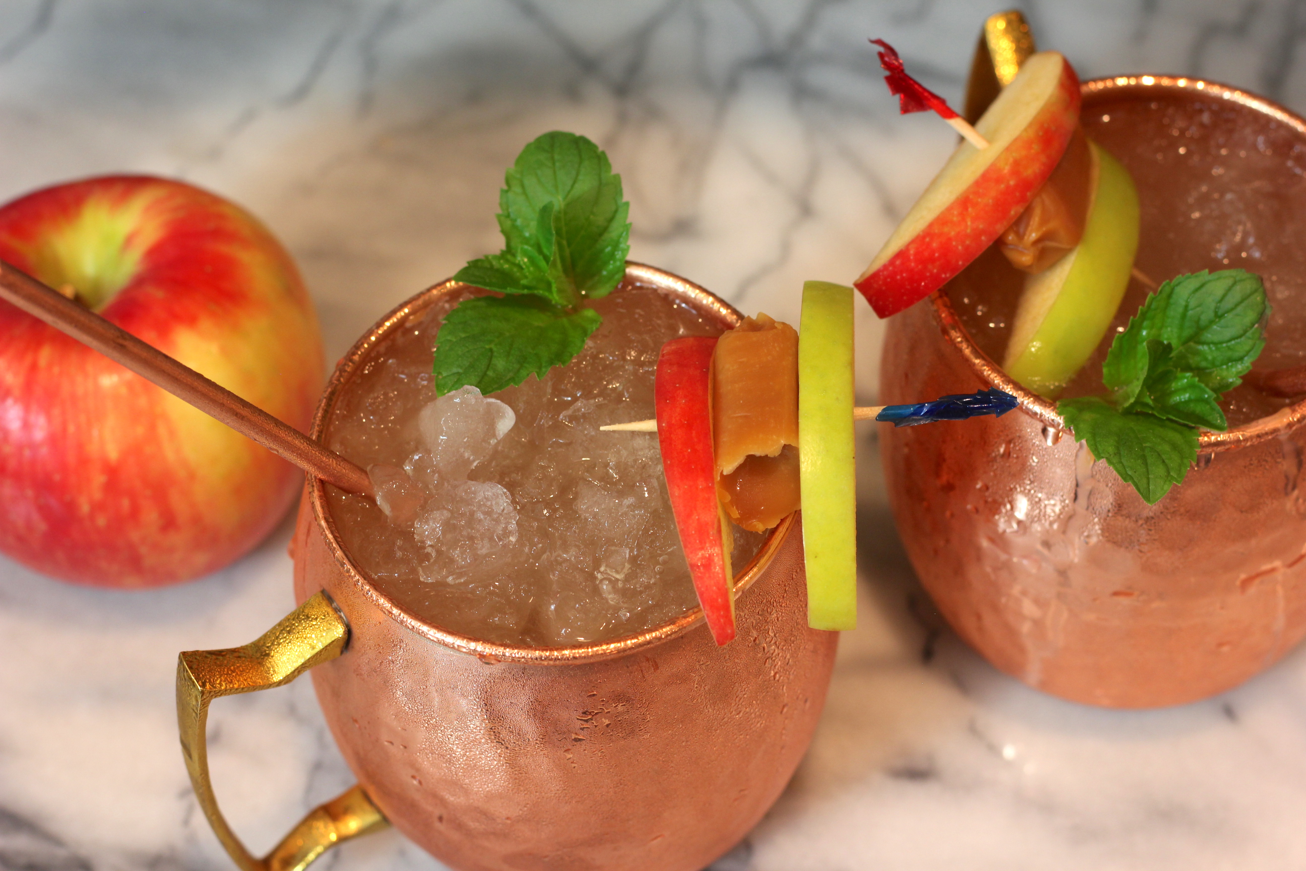 Salted Caramel Apple Moscow Mule Fall Cocktail Recipe Mr. B Cooks