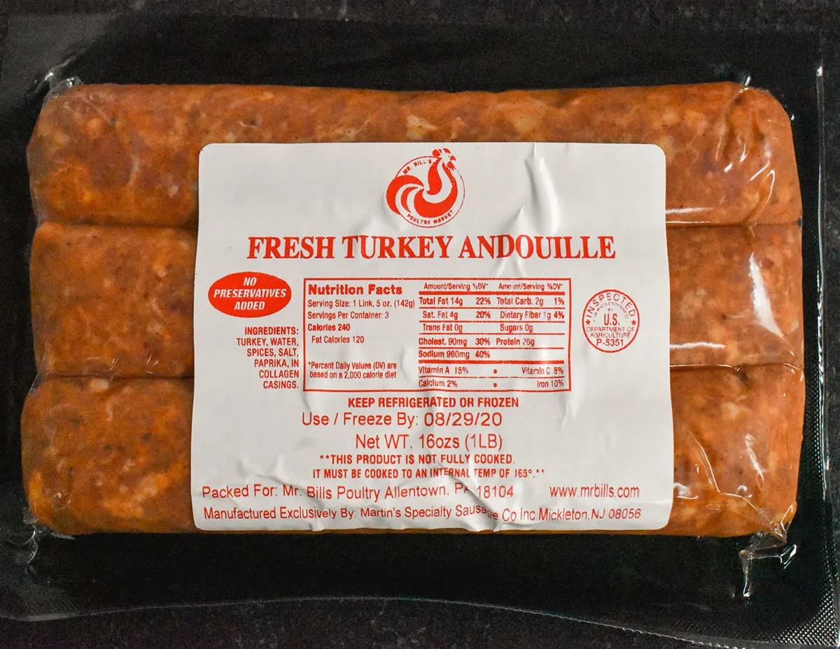 Andoulle Turkey Sausage Mr. Bill's Poultry Market