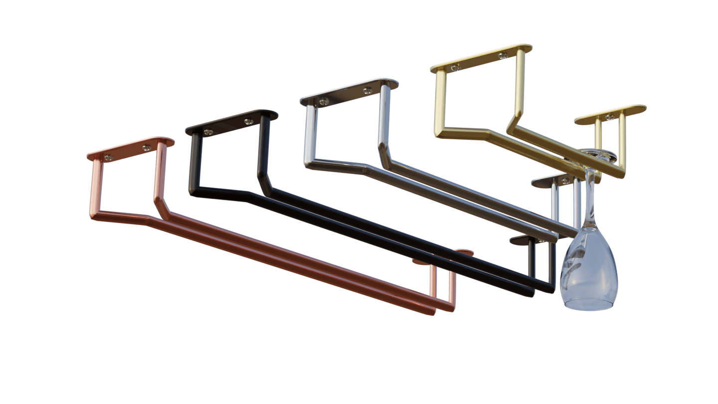 Glass Hangers Single Row 80mm Mr Black