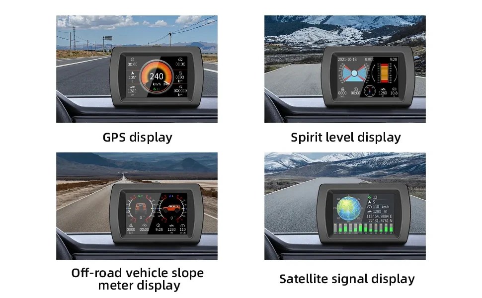 MRCARTOOL M90 GPS OBD automotive offroad Slope Meter Car HUD