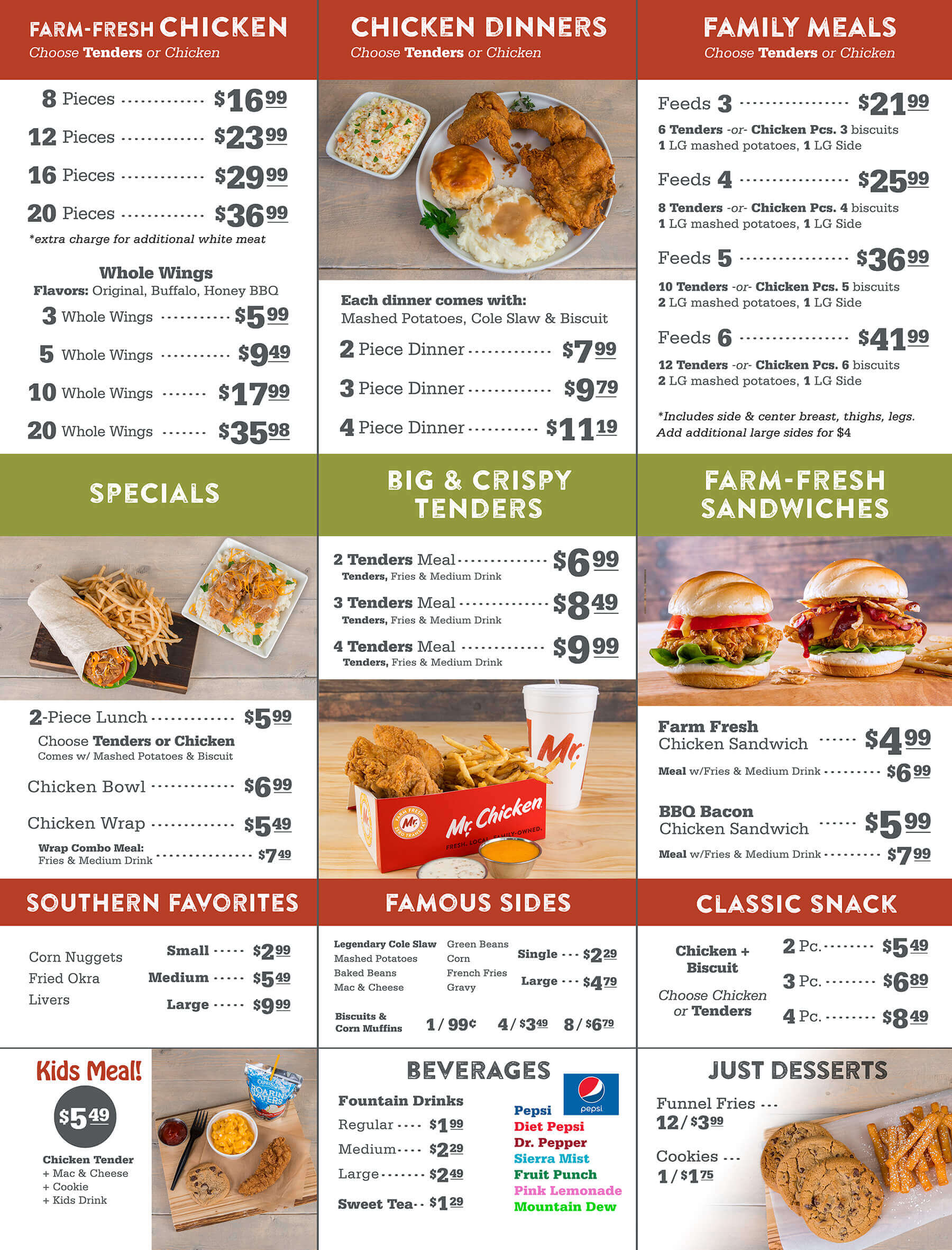 Store Menu Mr. Chicken Mr. Chicken