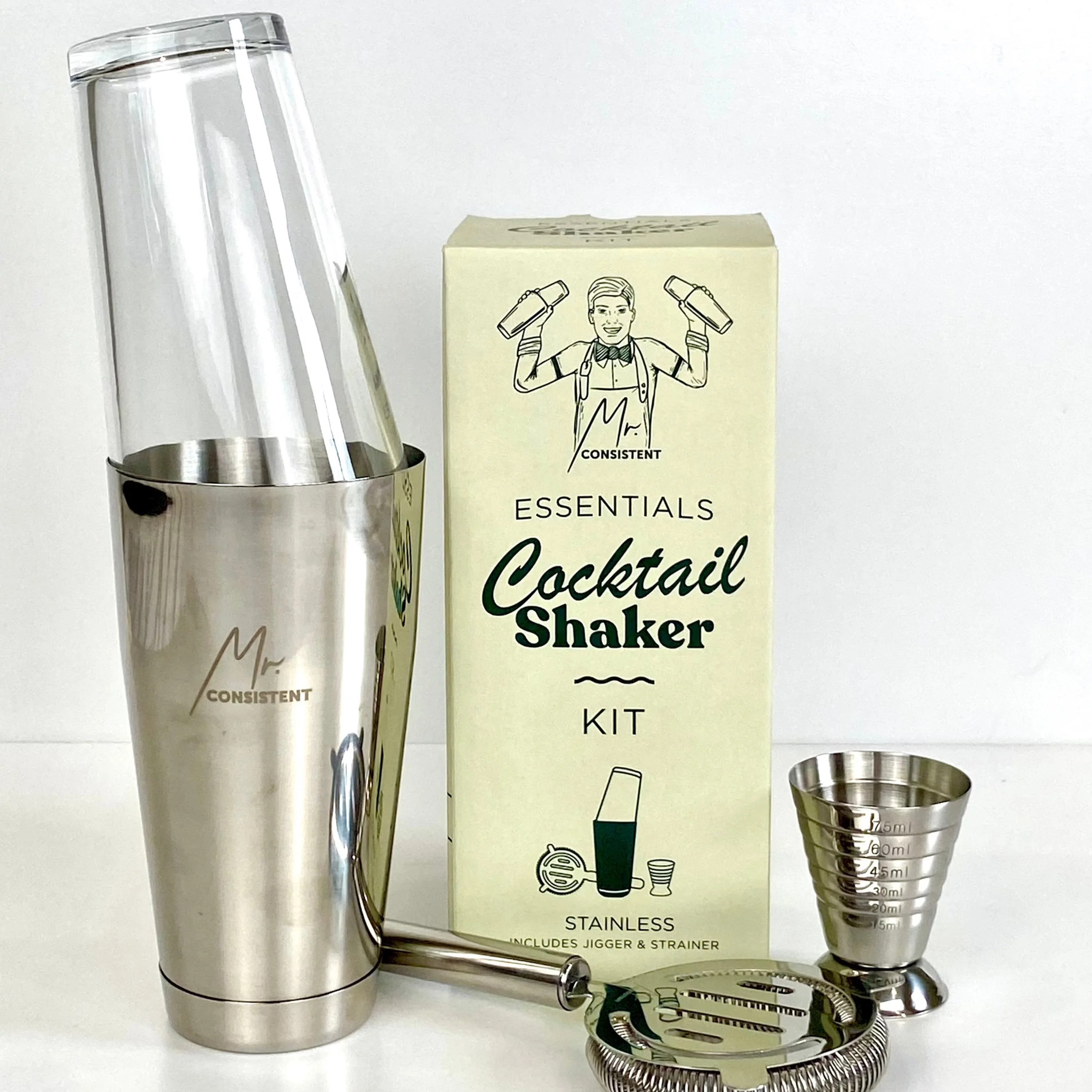 Essentials Cocktail Shaker Boston Shaker Set Mr. Consistent New