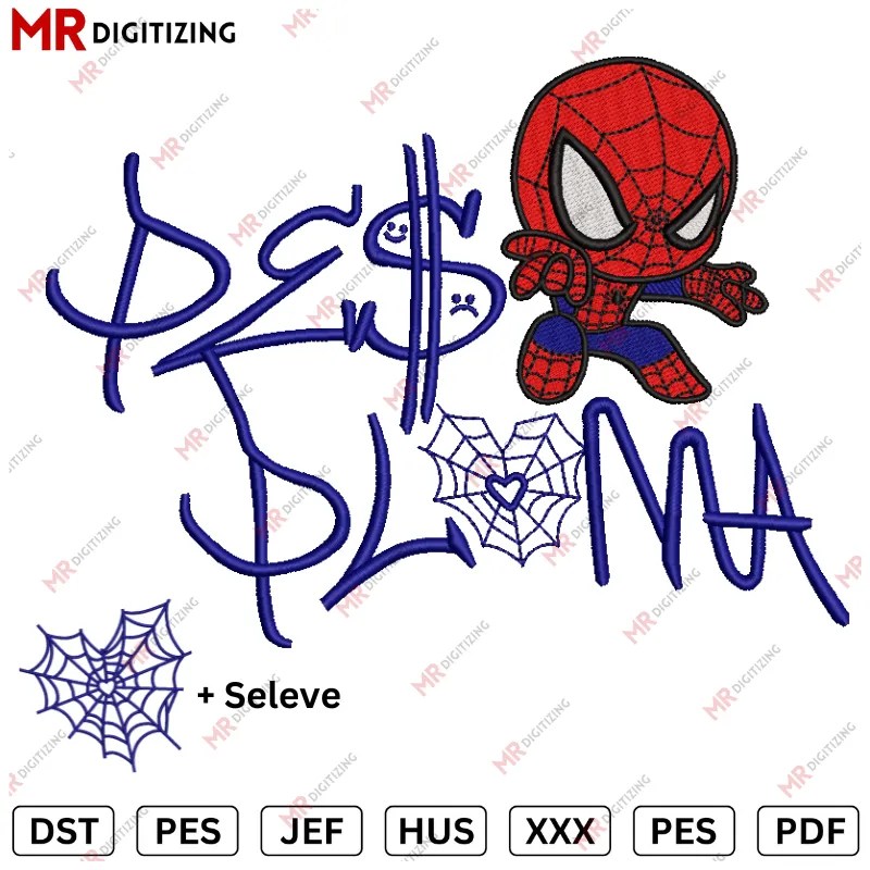 Peso Pluma x spiderman Embroidery Design DST, PES, JEF