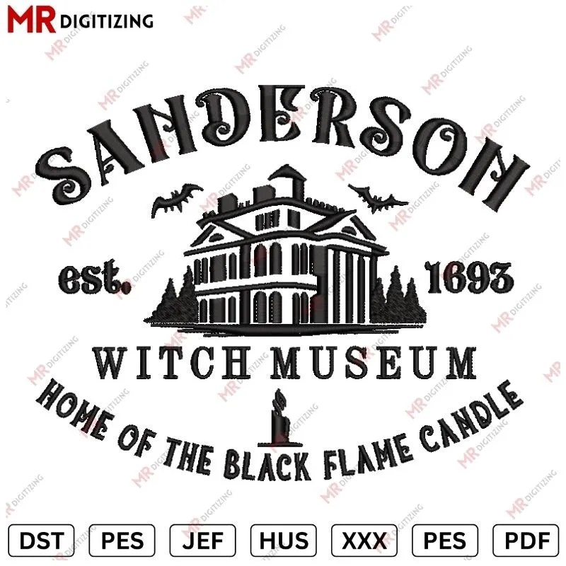Sandersh Museum Halloween Embroidery Design DST, PES, JEF