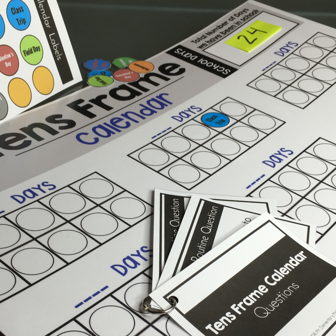 Ten Frame Calendars A New Twist on Calendar Time Mr Elementary Math