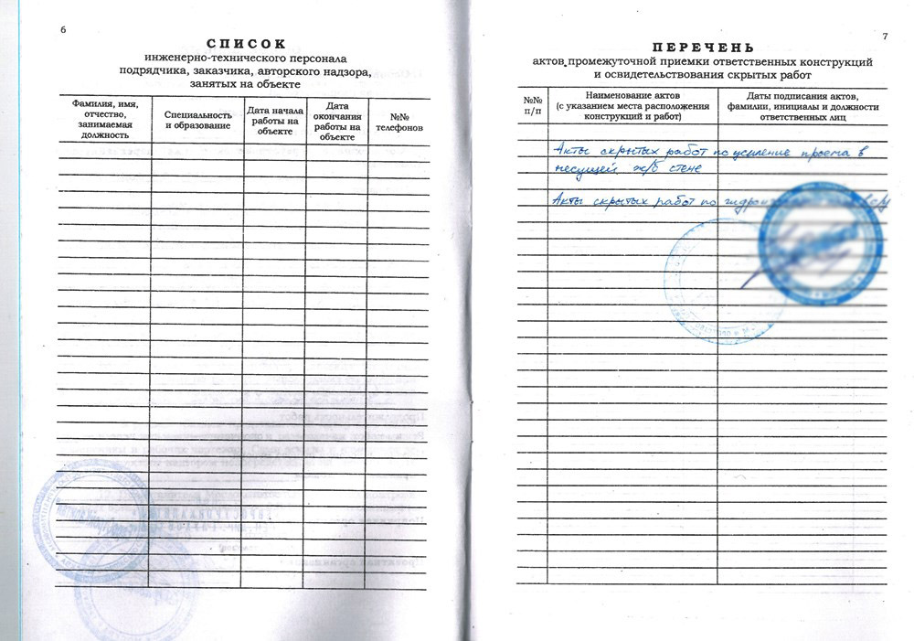реестр актов скрытых работ в строительстве образец Руководства