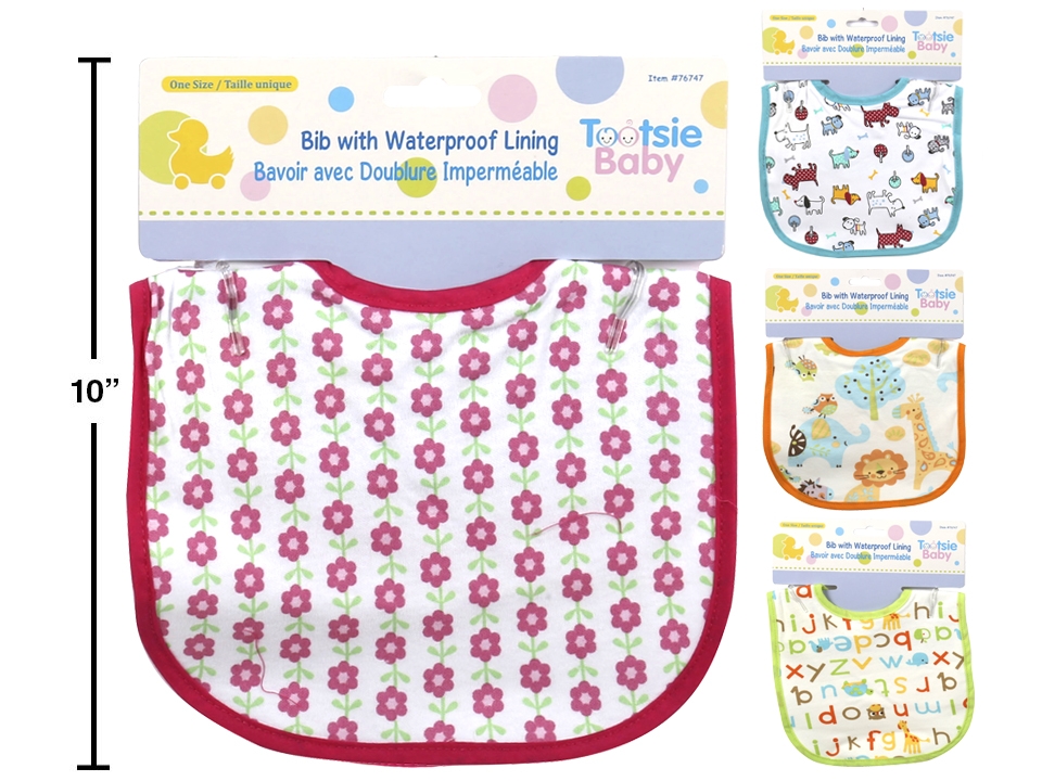 Tootsie Baby Bib Terry with PEVA Backing Mr FLY