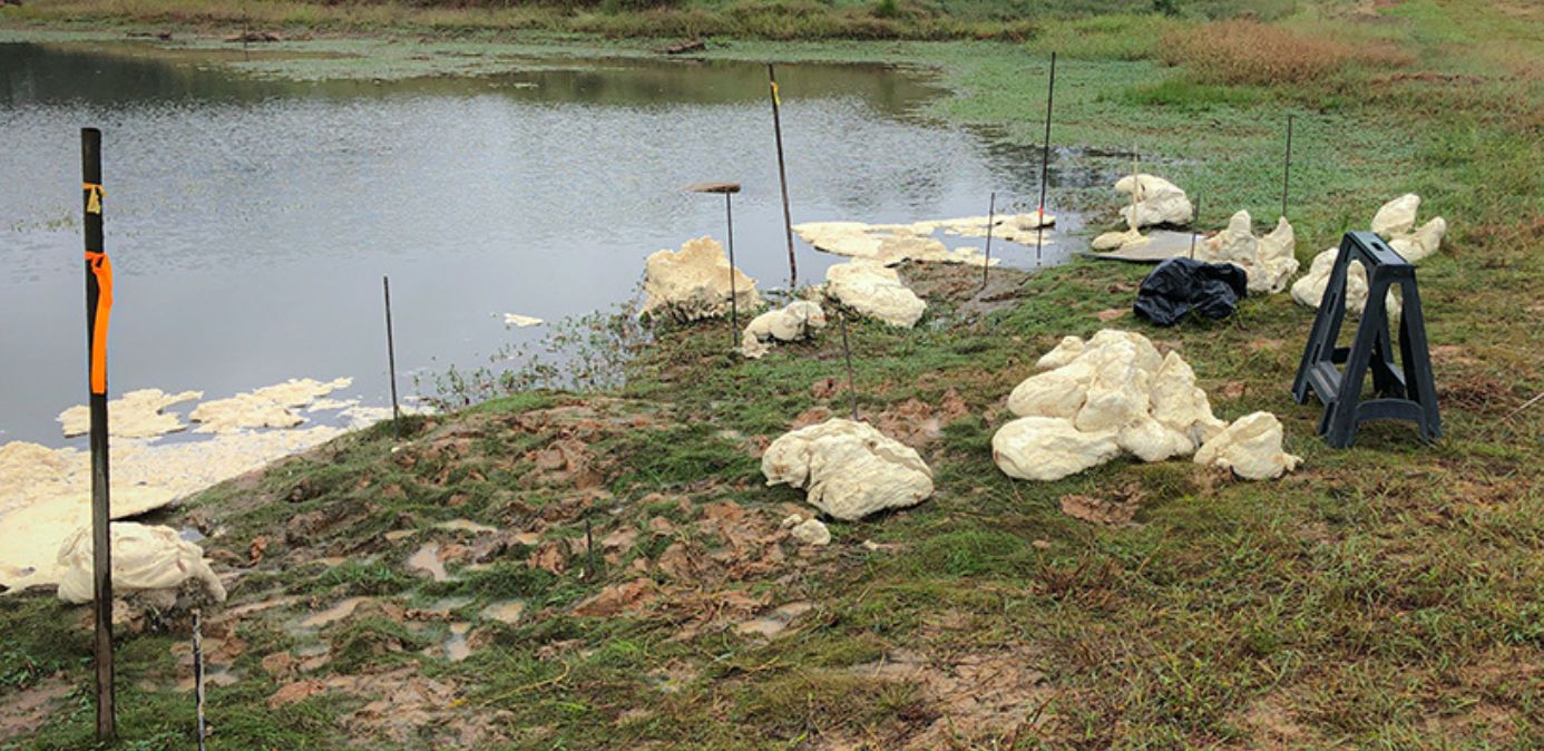 Pond Leak Stabilization with Polyurethane Mr. Level