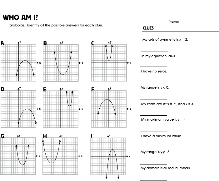 42 quadratic equation worksheet and answers Worksheet