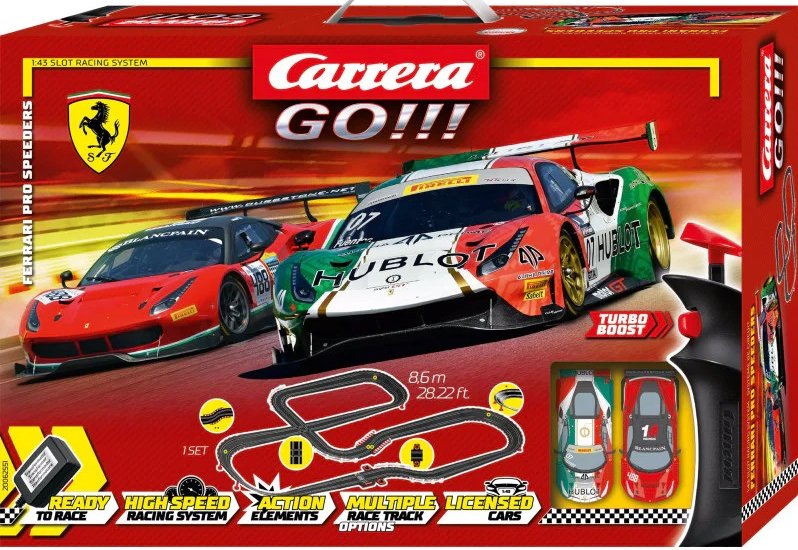 Carrera Go 143rd scale Slot Car Set Ferrari Pro Speeders 400165