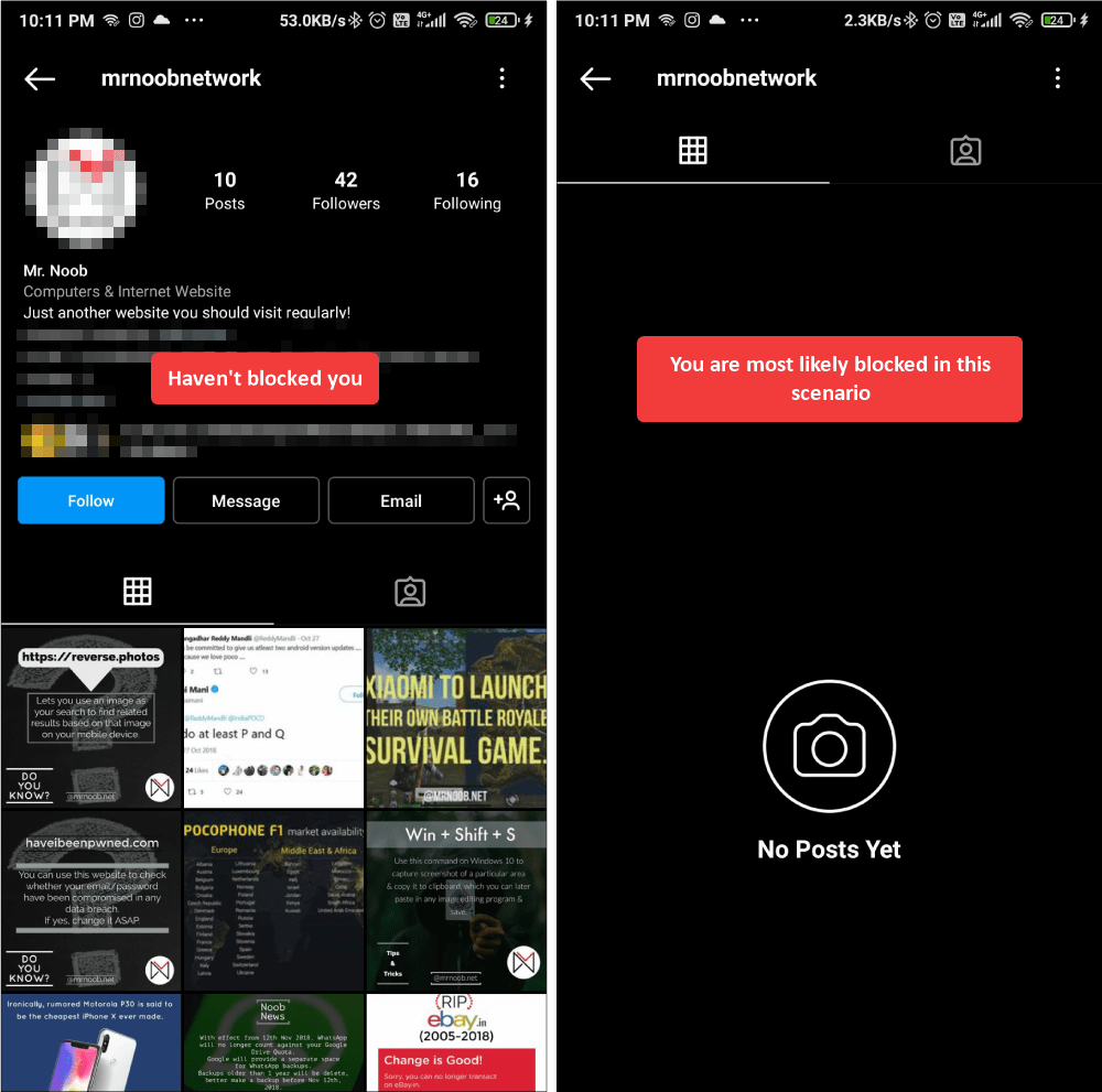 How to check if someone has blocked you on Instagram? MrNoob