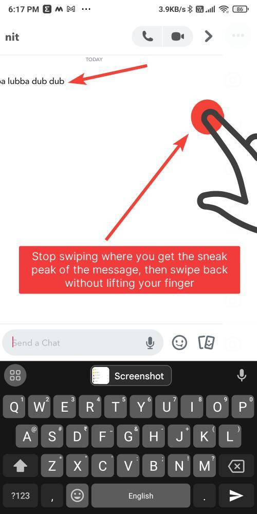 How to Half Swipe on Snapchat to read messages without opening? MrNoob