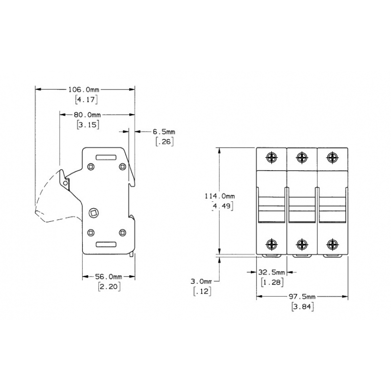 Ultrasafe Class J Fuse Holder