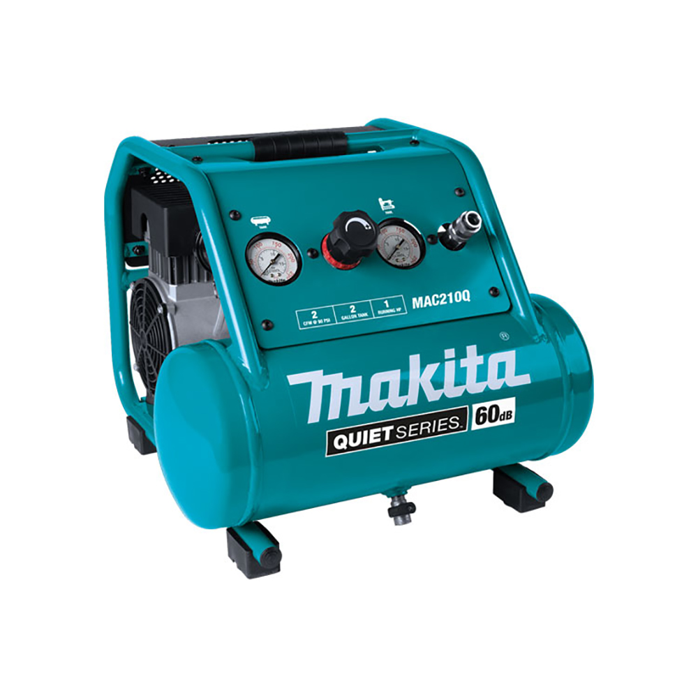Makita MAC210Q Quiet Series 1 HP, 2 Gallon, Oil-Free, Electric Air