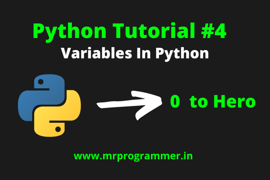 Variables In Python Python Tutorial 4 Mr Programmer