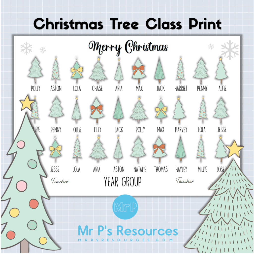 Christmas Tree Print Mr P's Resources