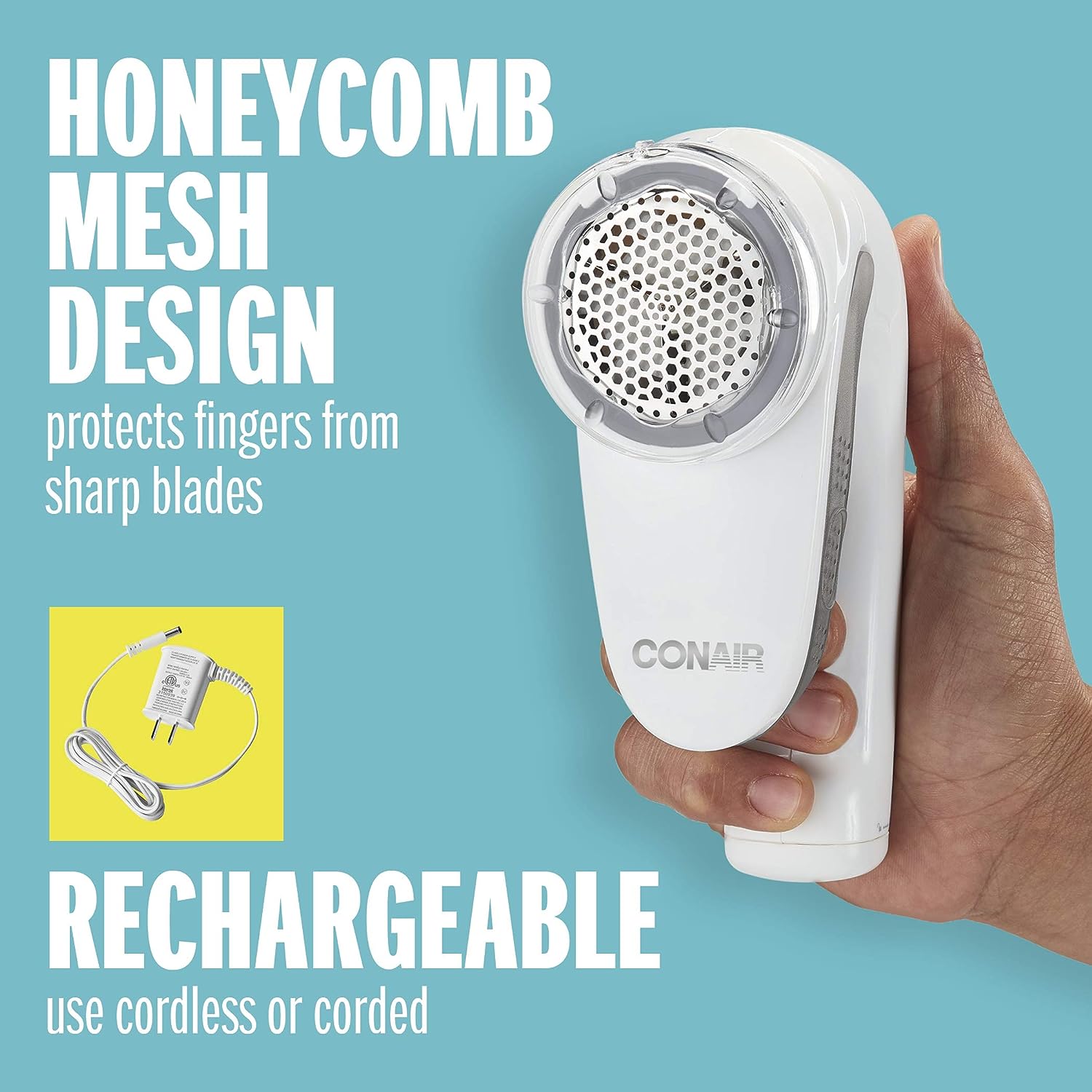 Conair Fabric Shaver and Lint Remover, Rechargeable Portable Fabric Shaver, White Sobhan RM LLC