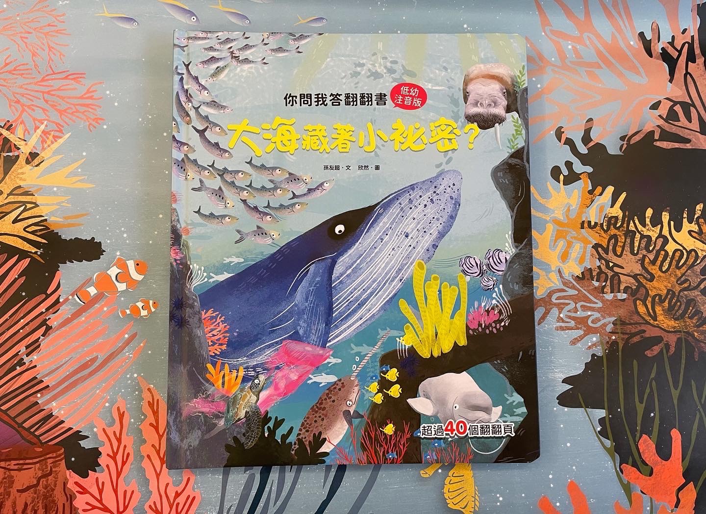閱讀｜大海藏著小祕密。你問我答互動翻翻書。海洋生物注音版童書筆記