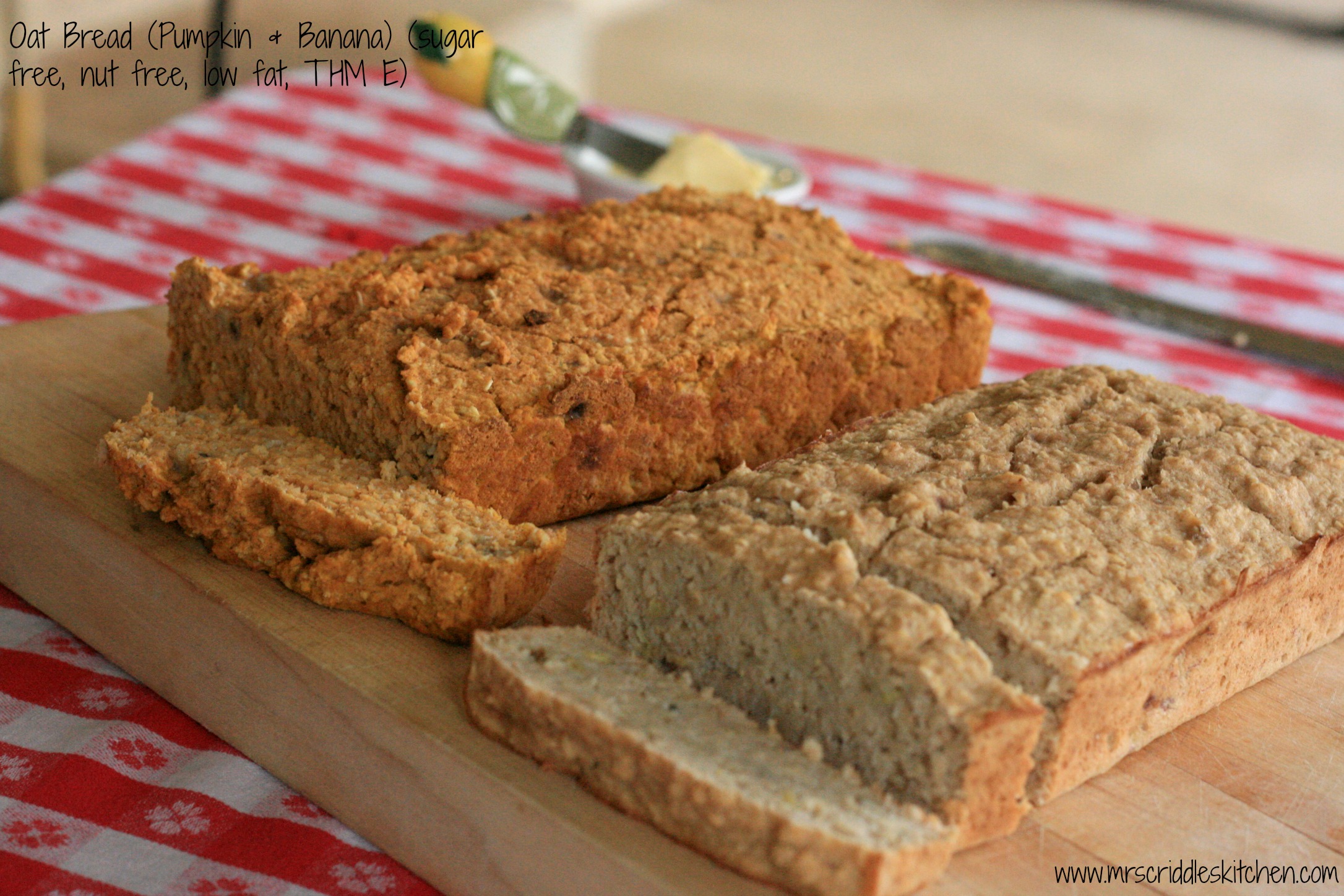Oat Bread (Pumpkin & Banana, low fat, sugar free, THM E) Mrs