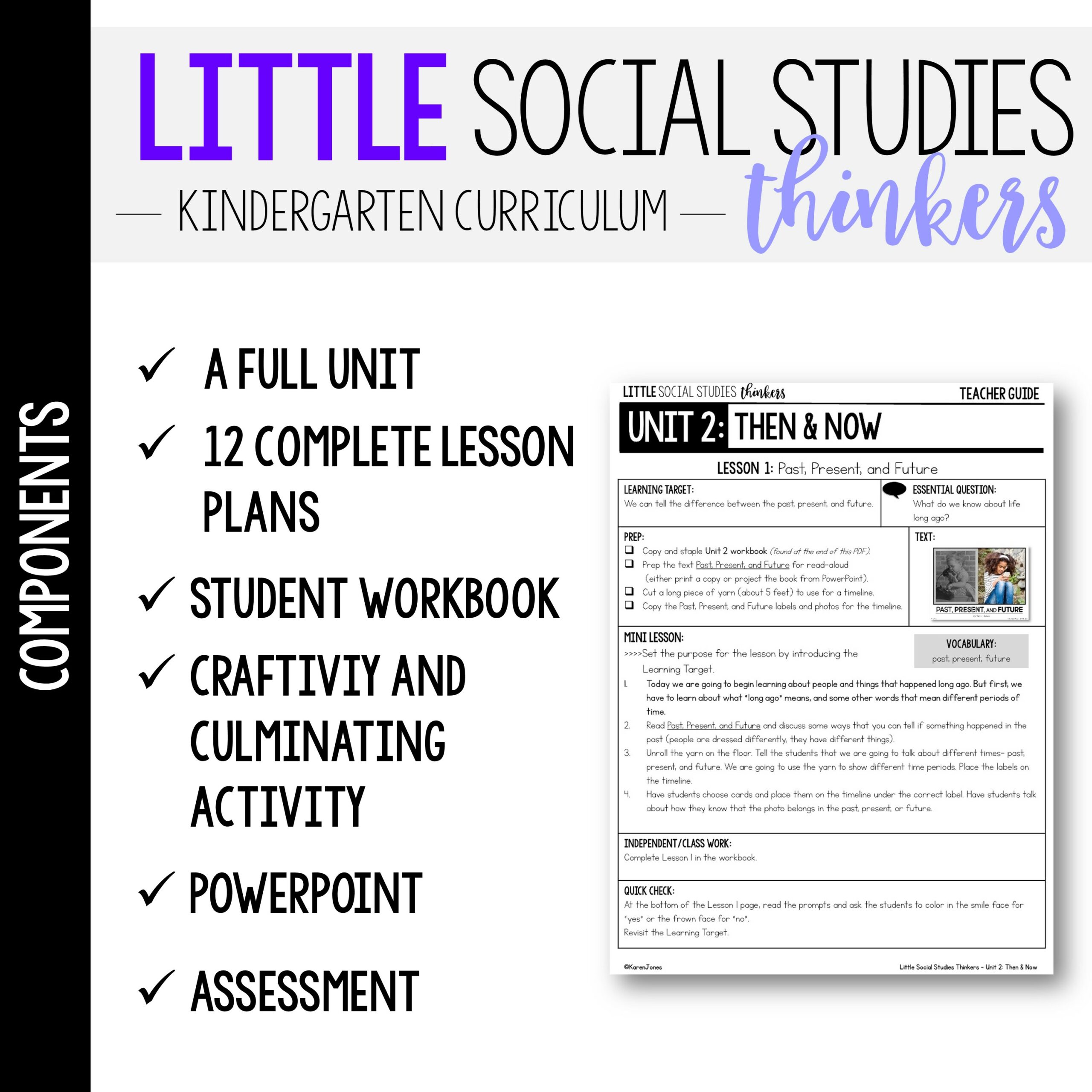 Little Kindergarten SOCIAL STUDIES Thinkers {Unit 2 Then and Now