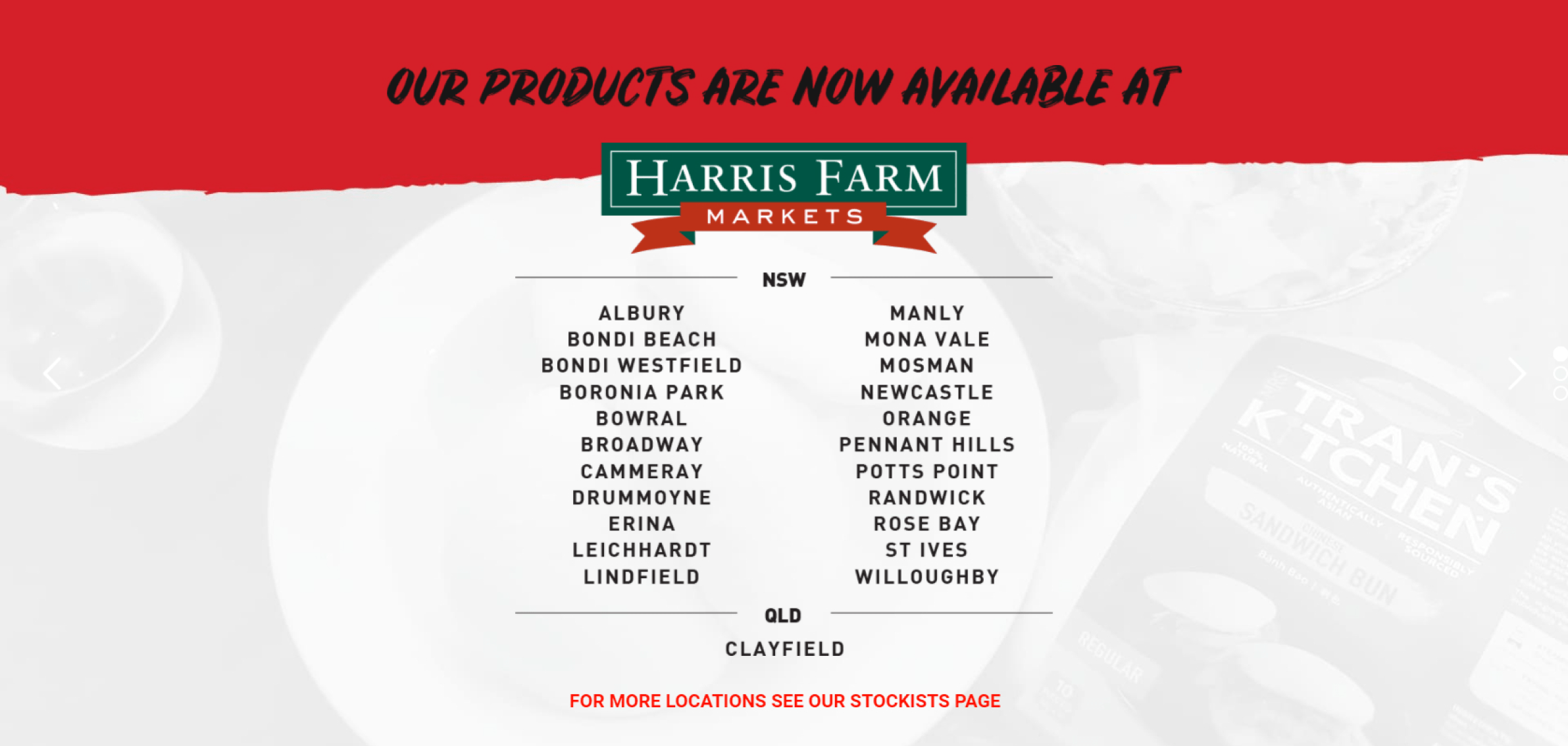 Now available at Harris Farm Markets Mrs Tran's Kitchen
