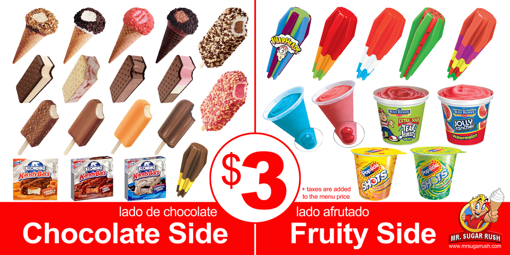 Mr Sugar Rush Menu Dallas Ice Cream food Truck