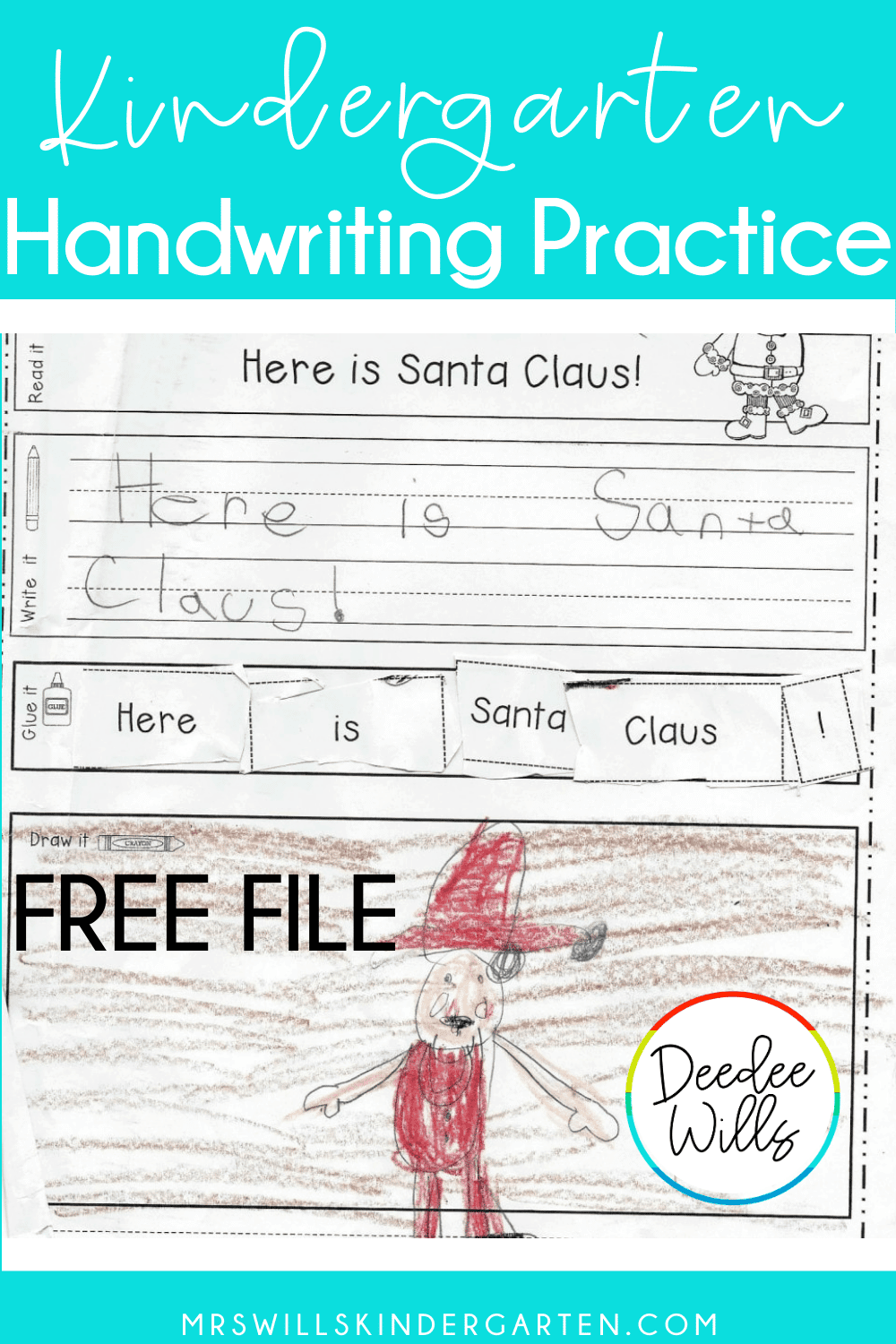 kindergarten handwriting practice and sentence writing