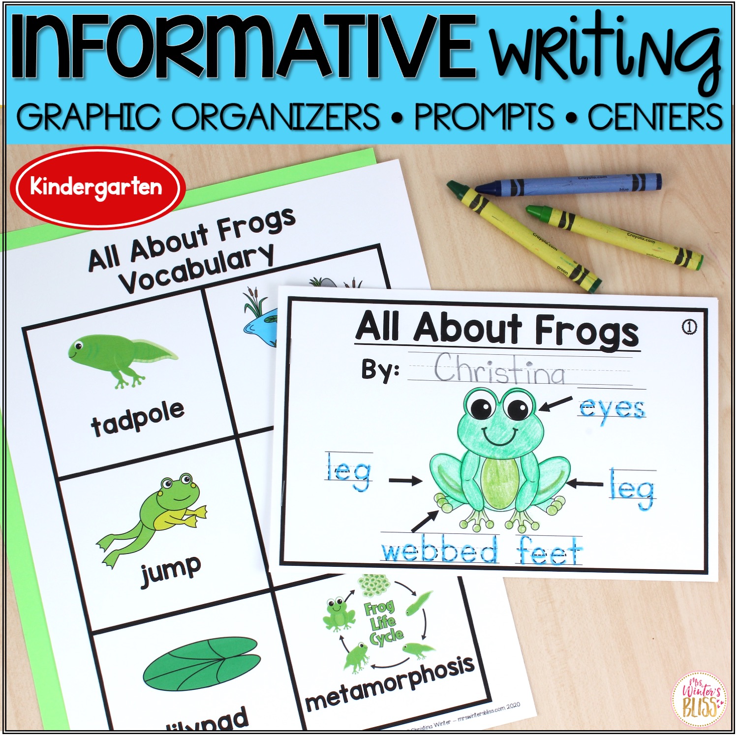 Informative Writing Graphic Organizers & Centers Kindergarten