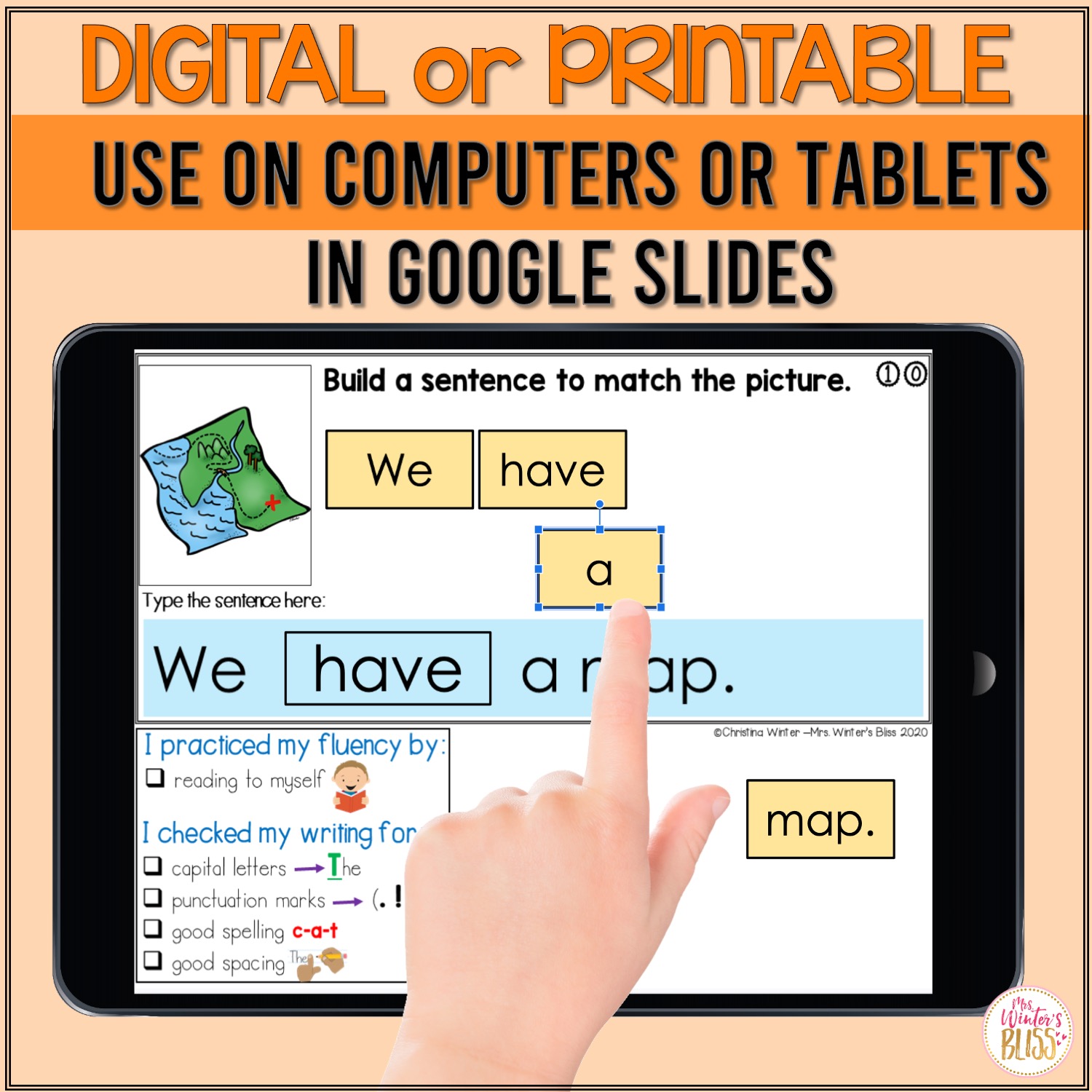 Kindergarten Sentence Building Activities Printable & Digital Bundle