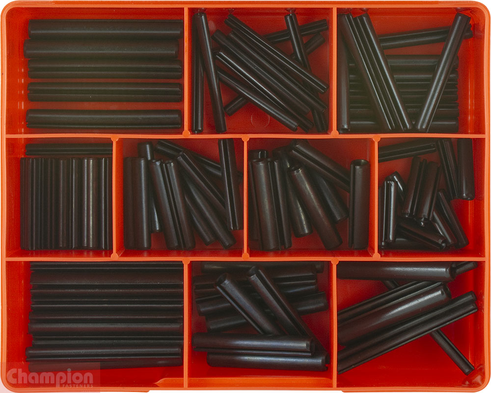 Champion CA1435 Imperial Roll Pin Assortment 3/16 x 1 1/2 to 3/8 x 2 1/2 91 Piece Mr Tools
