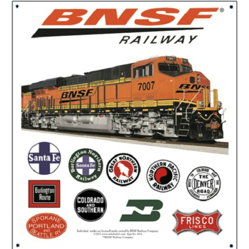 BNSF Railroad Sign with Heritage Logos MrTrain