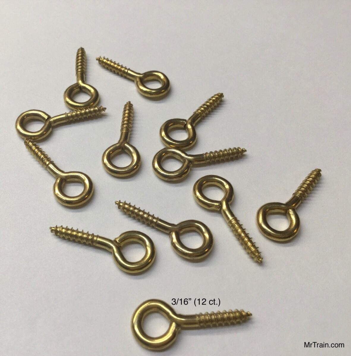 Brass 3/4" Screw Eyes/Eyelets for wood (12 pcs.) MrTrain