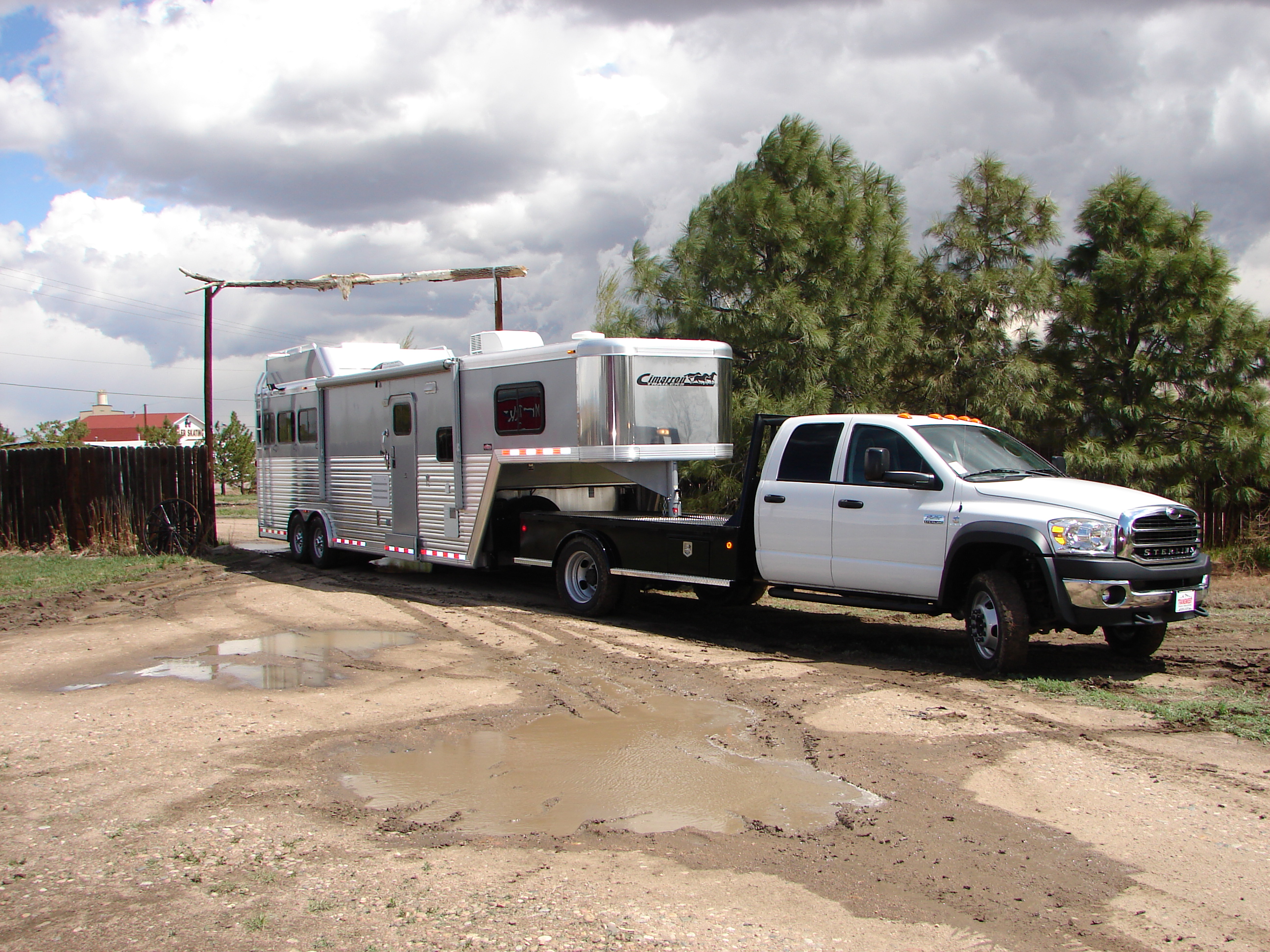 Sterling Bullet Towing Cimarron Horse Trailer to