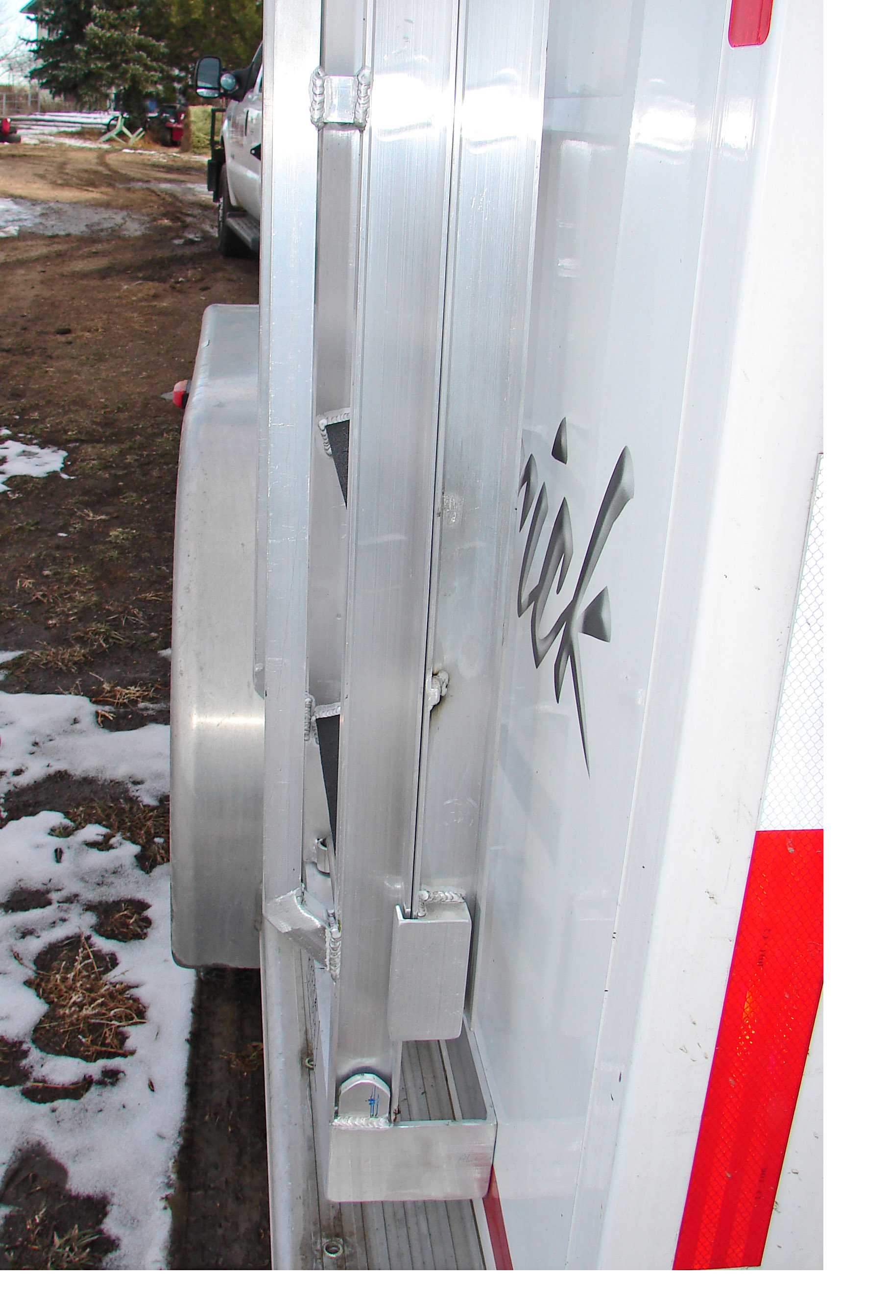 Step Above trailer aluminum ladder for horse trailers MrTrailer